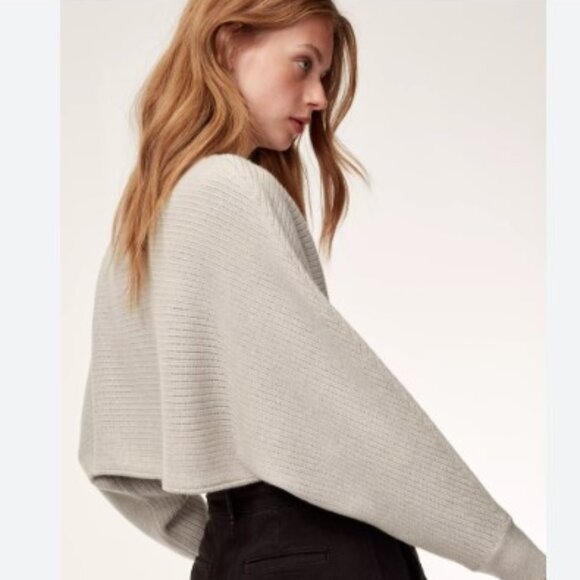 Wilfred Free Women's Oatmeal/Cream Merino Wool Cropped Lolan Sweater (Size S) - Picture 2 of 10